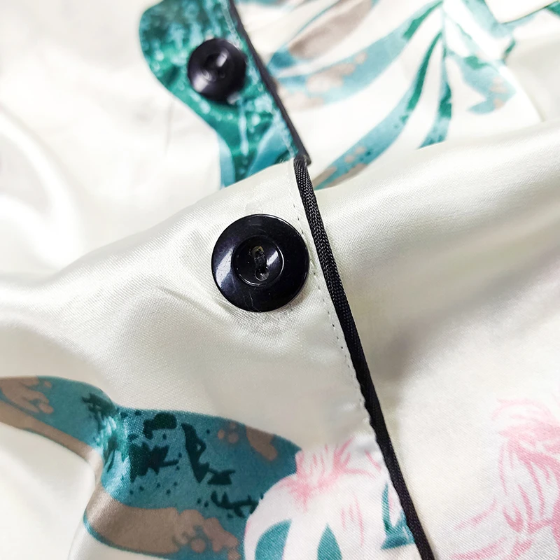 Женская шелковая атласная пижама FallSweet с короткими рукавами и отворотом