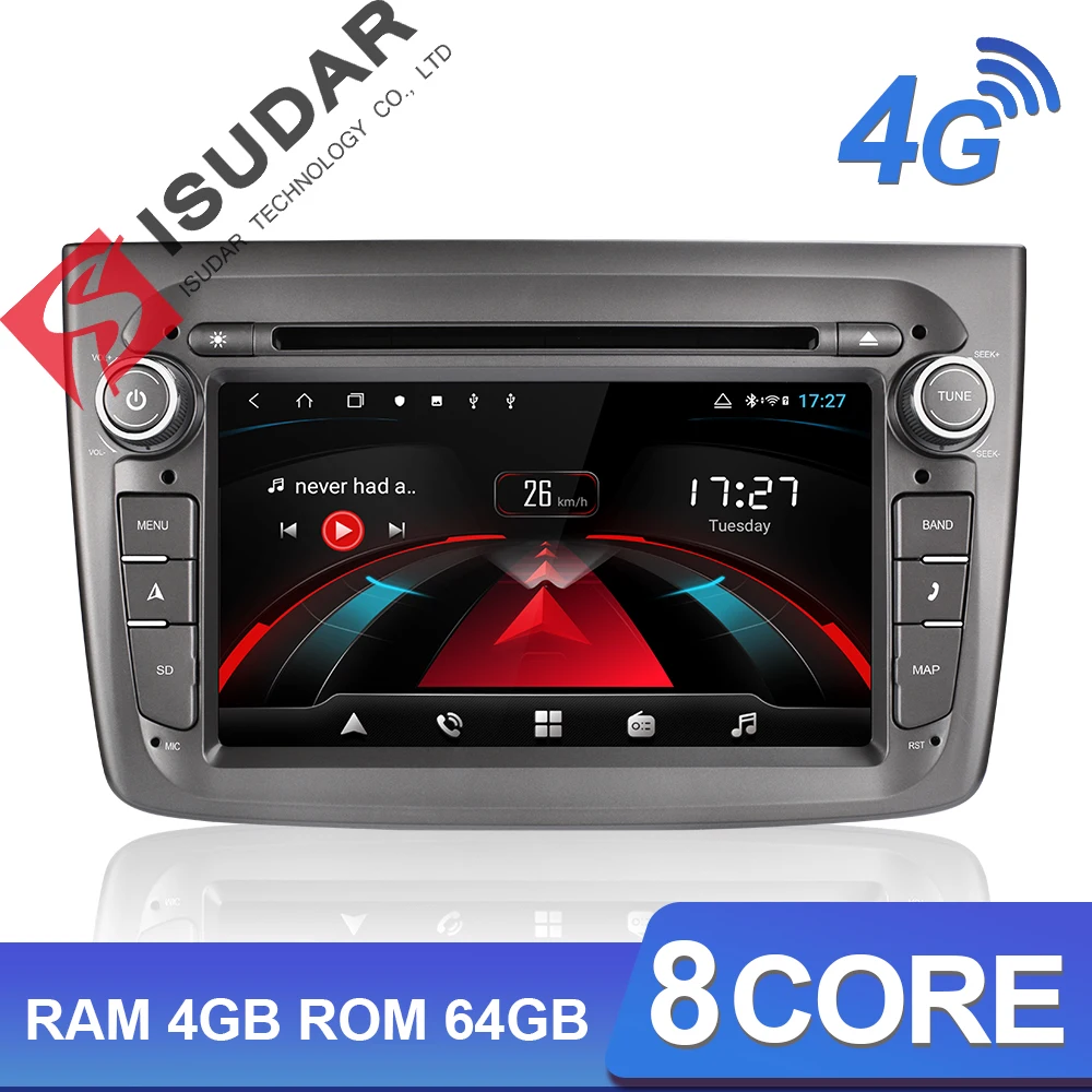 Автомобильный радиоприемник Isudar H53 4G Android 1 Din для Alfa Rom eo Mito 2008 мультимедийный 8