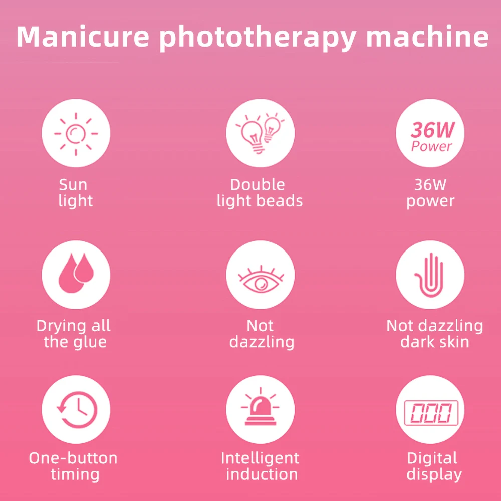 УФ лампа для сушки гель лака ногтей 36 Вт 12 светодиодов|Сушилки ногтей| |