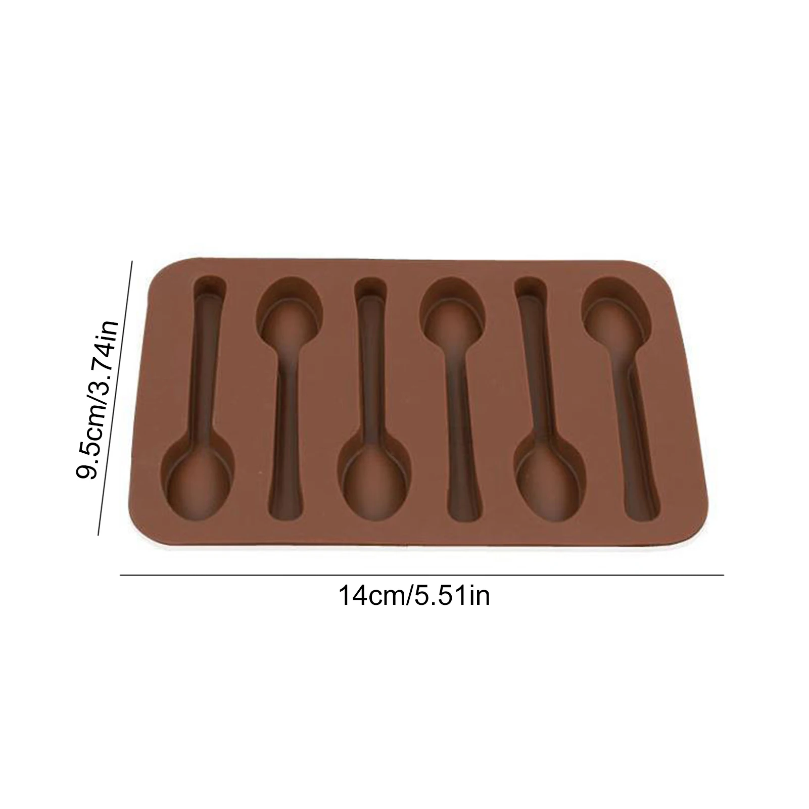 

6 Holes Spoon Shape Chocolate Mold Silicone DIY Biscuit Jelly Pudding Candy Ice Baking Tools Cake Moulds