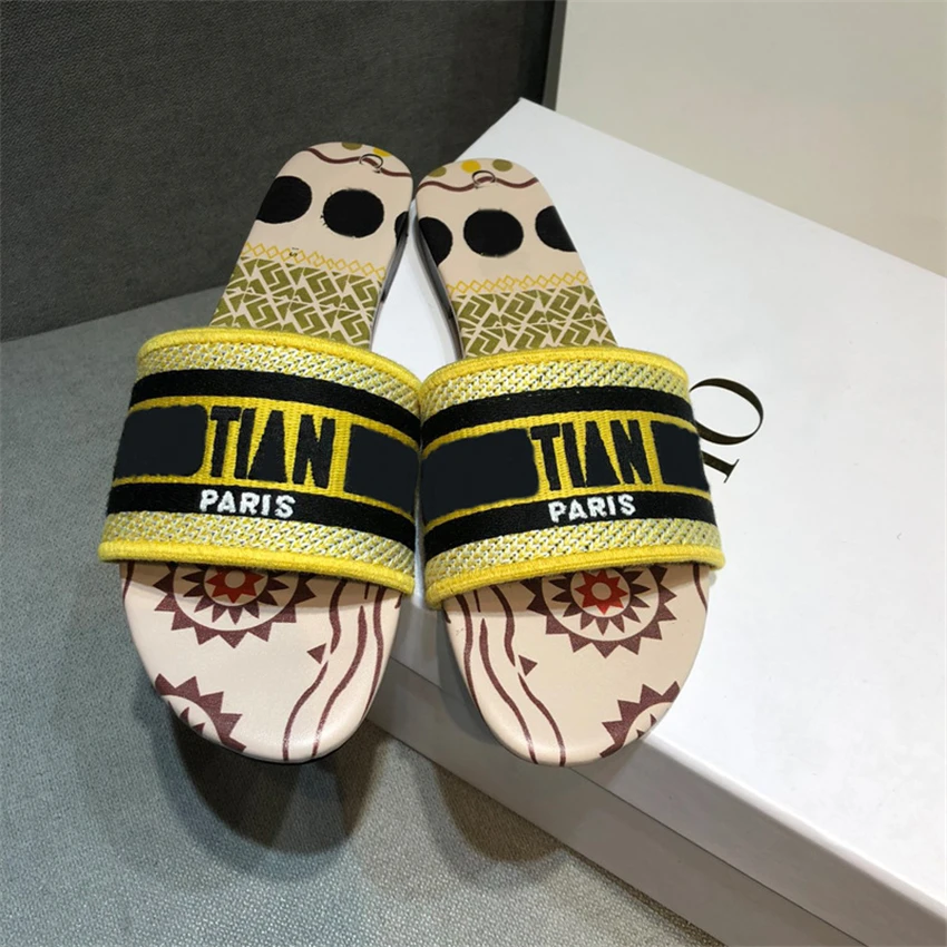 

New Women'S Slippers In 2021 Real Embroidered Slippers Women'S Casual Slippers On The Beach