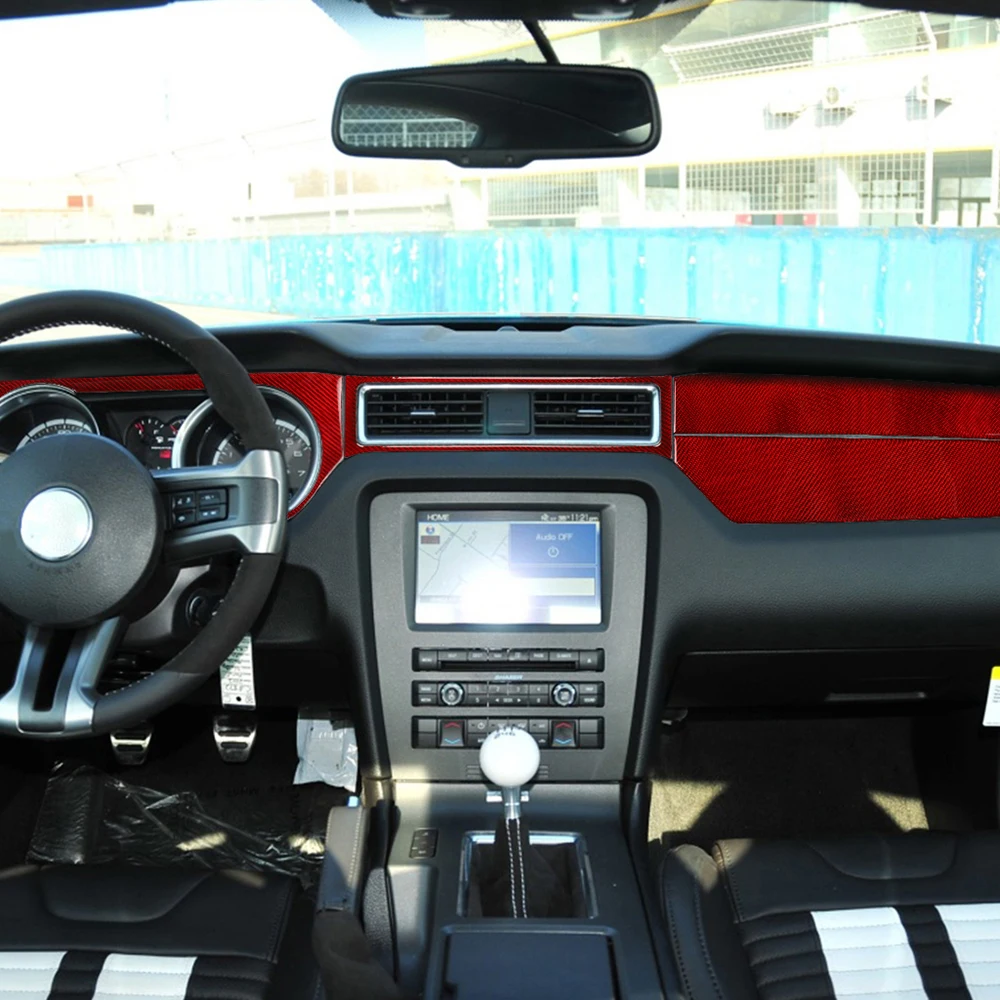 

Carbon Fiber Car Dashboard Instrument Panel Trim Cover Interior Moulding Decorative Car Stickers For Ford Mustang 2009-2013