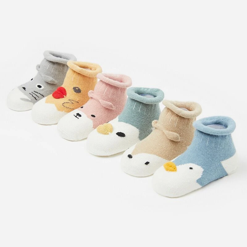 1 Pair Newborn Cotton Cartoon Animals Winter Autumn Baby Accessories Infant Terry Warm Slippers Children Girls Boys Kids Socks | Детская