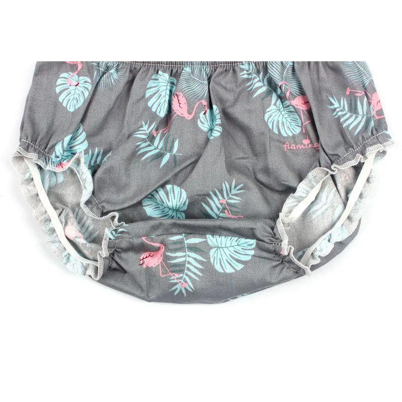 Bombachos y Diadema para beb&eacute;, conjunto de cubierta de pa&ntilde;al para reci&eacute;n nacido, bonito patr&oacute;n de flamenco, pantalones cortos para ni&ntilde;a, ropa para beb&eacute; reci&eacute;n nacido-4