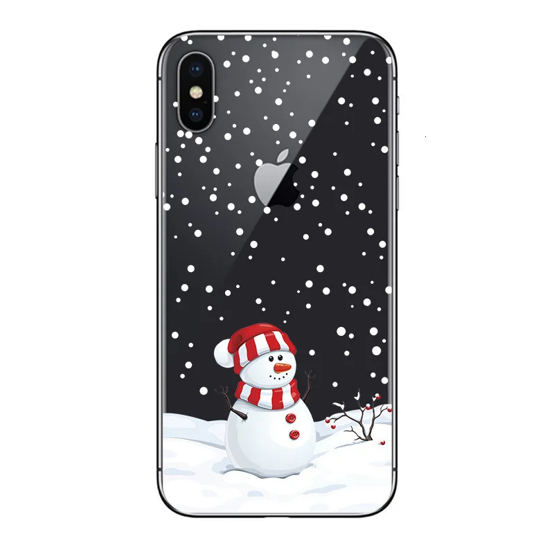 Christmas New Year Cover For iPhone 11 Max Pro XR 8 7 6 6S 5S Plus Cartoon Santa Claus Elk Phone Case For iPhone 11Pro X XS Max