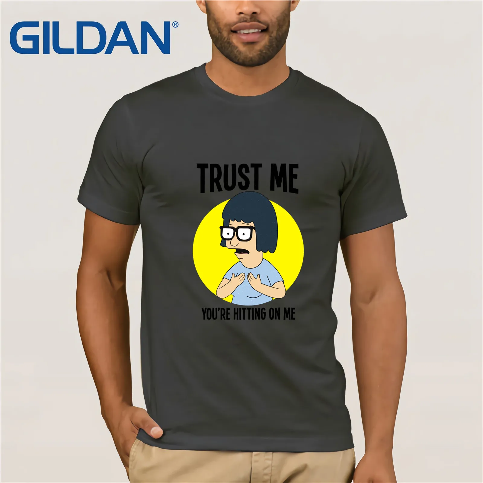 Мужская футболка с коротким рукавом Bobs Burgers Trust Me летняя из хлопка|Мужские
