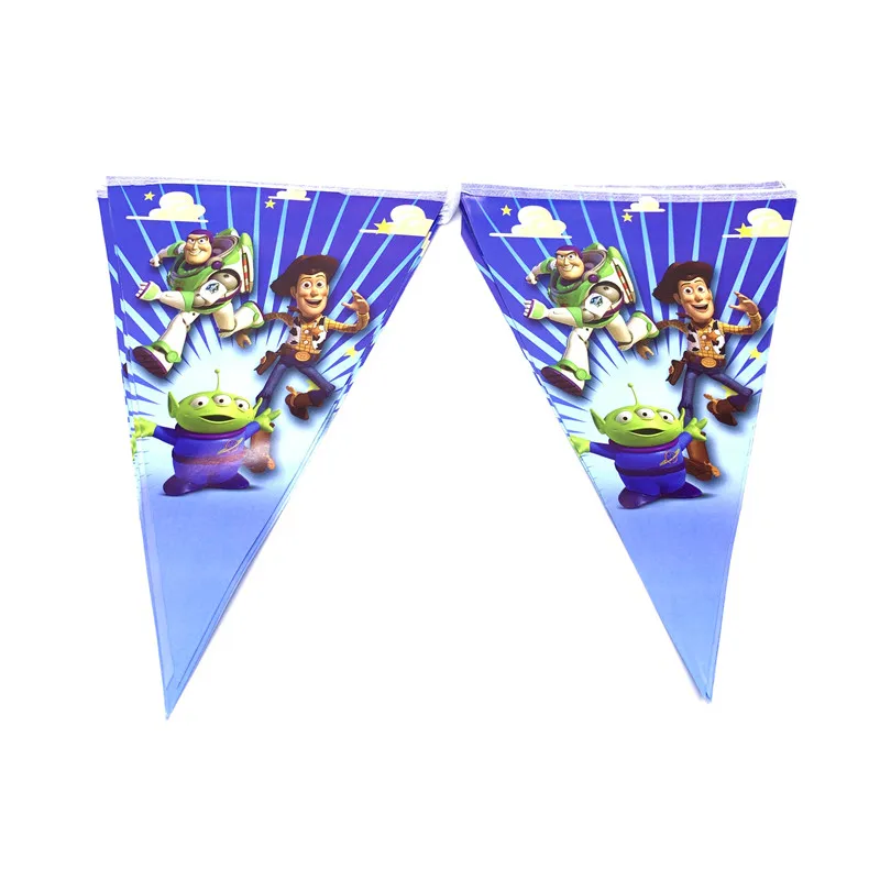 flag-10pcs Игрушка "Дисней" История тематические тарелки чашки, ребенок, душ скатерть салфетки флаги украшения мальчиков сувениры посуда набор для дня рождения баннер - Цвет: flag-10pcs
