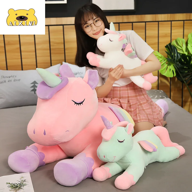 

130cm Colorful Horse Unicorn Plush Pillow Cushions Unicorn Pillow Sofa Pegasus Pillow Angel Unicorn Stuffed Animal Birthday Gift