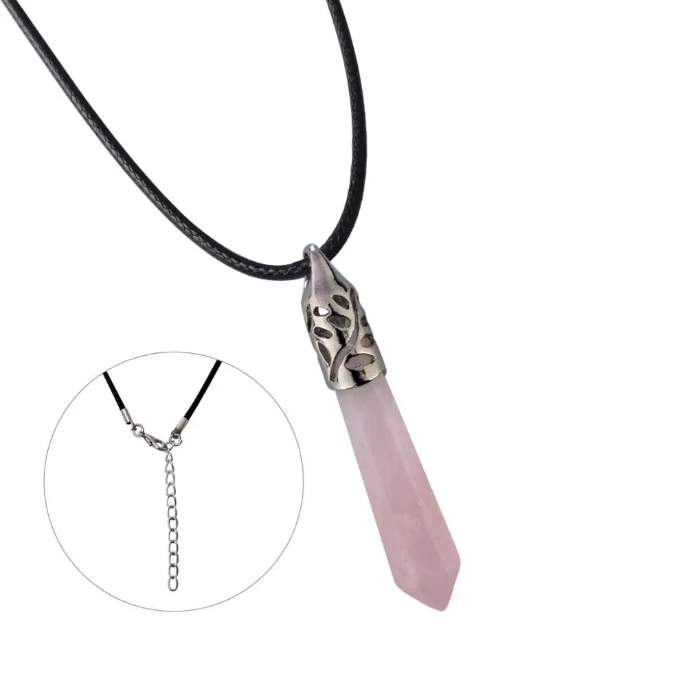 ASHMITA натуральный камень шестиугольная Призма излечивающая точка ожерелье кулон