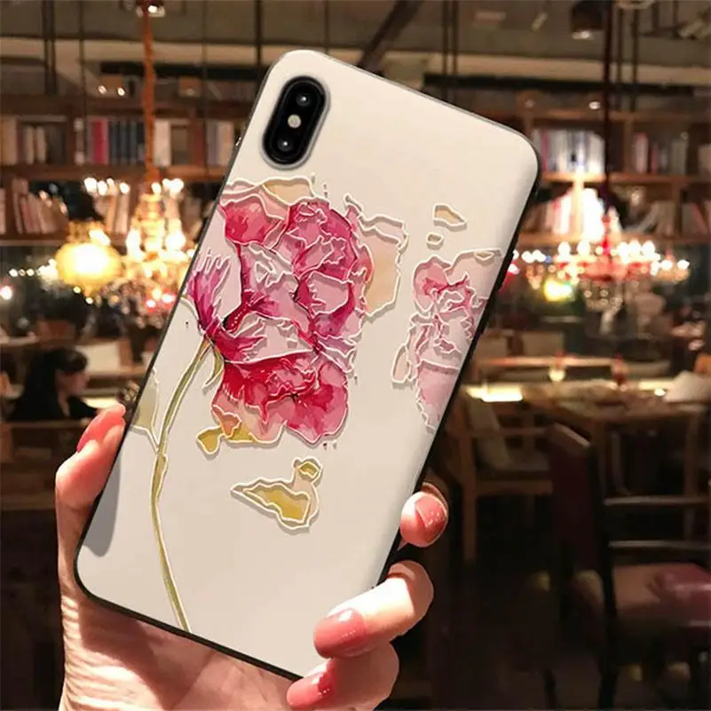 miganhua 3D цветок рельефное покрытие для samsung Galaxy S8 S9 S10 плюс S10E S6 S7 край M10 M20 M30 A10 A20 A20E A30 A40 A50 A60 A70 ТПУ чехол - Цвет: miganhua
