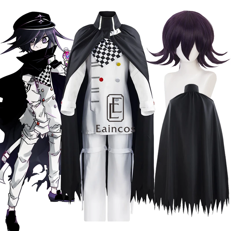 

Anime Danganronpa V3: Killing Harmony Oma Kokichi Outfit Cosplay Halloween Carnival Costume Uniform Cloak Wig