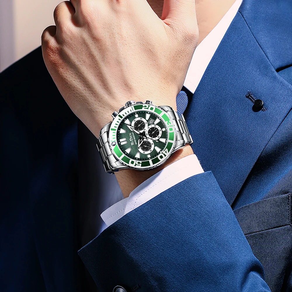 Роскошные светящиеся спортивные часы военные полностью Стальные наручные