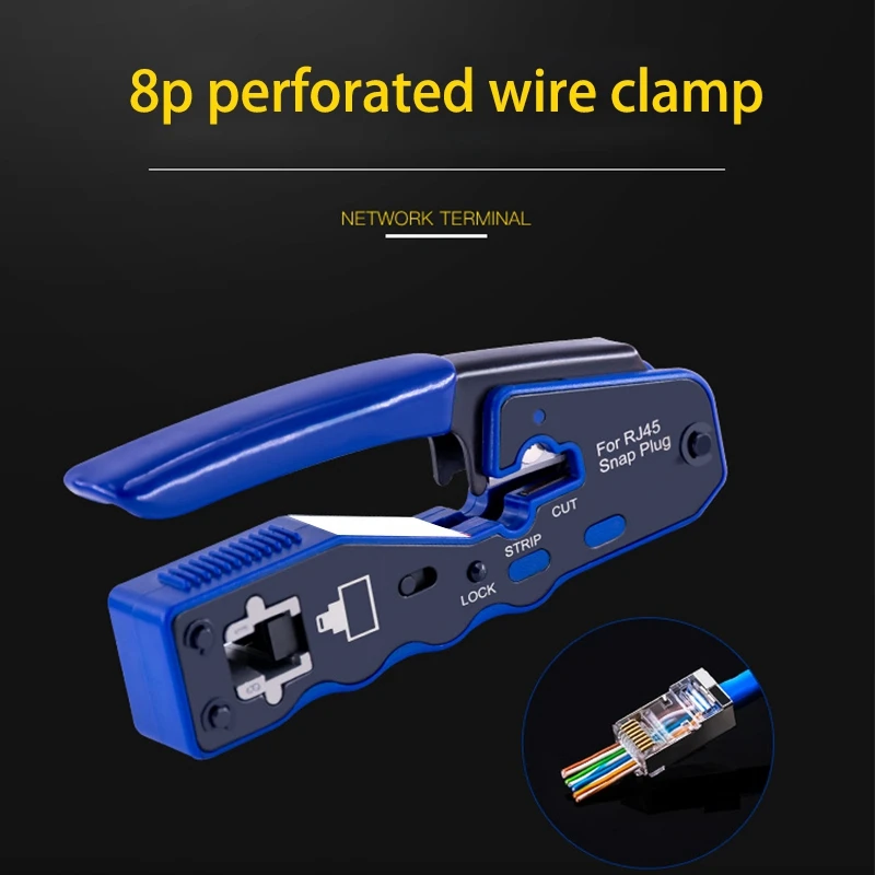 Crystal Head Wire Clamp Set Network Tools Professional Piercing Pressure Clamp Through Hole Joint Pliers
