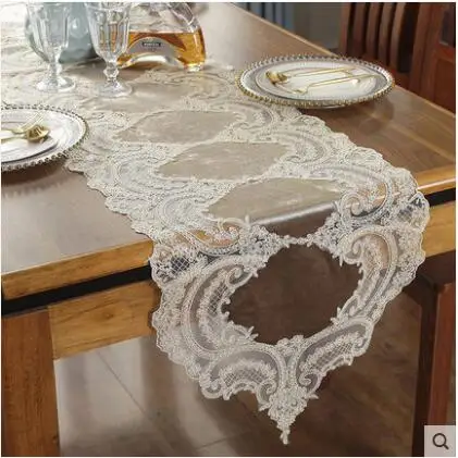 Европа вышитая настольная дорожка флаг покрытие стола кружева Элитные ТВ шкаф