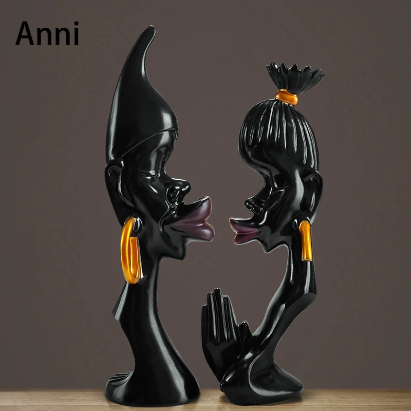

Creativity Couples Figure Figurine European Modern Abstract Character Sculpture Resin Ornaments Living Room Desktop Sculpture