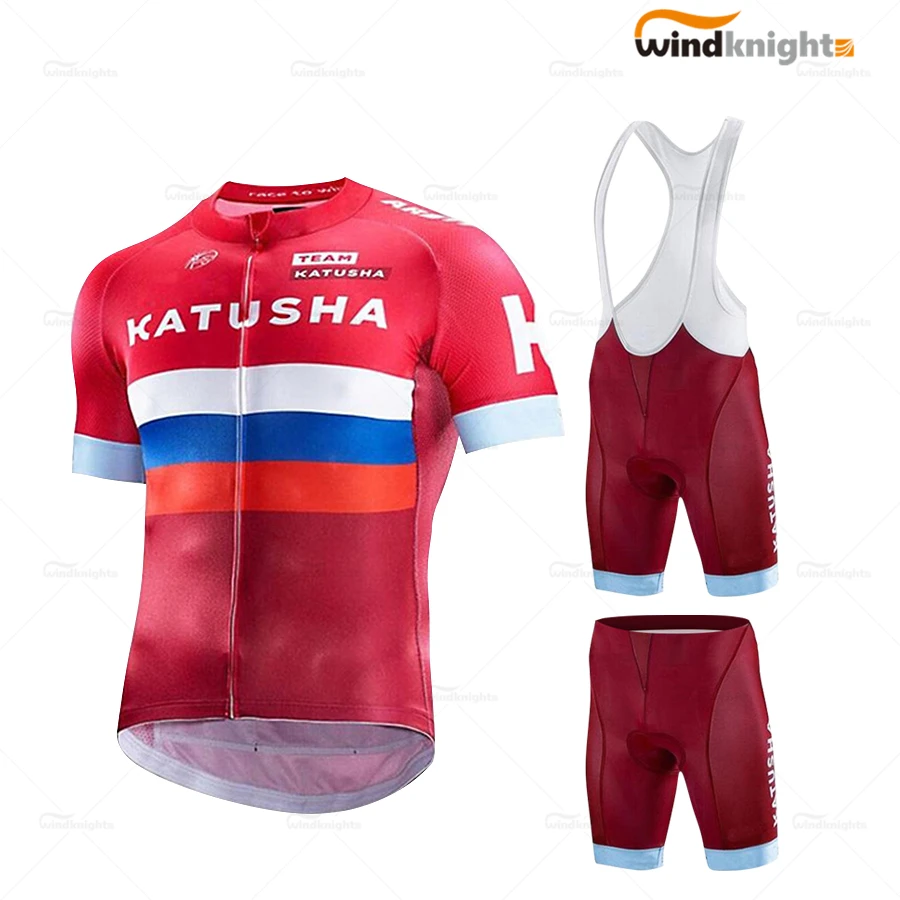Одежда для велоспорта KATUSHA ALPECIN мужская летняя Красная футболка с коротким