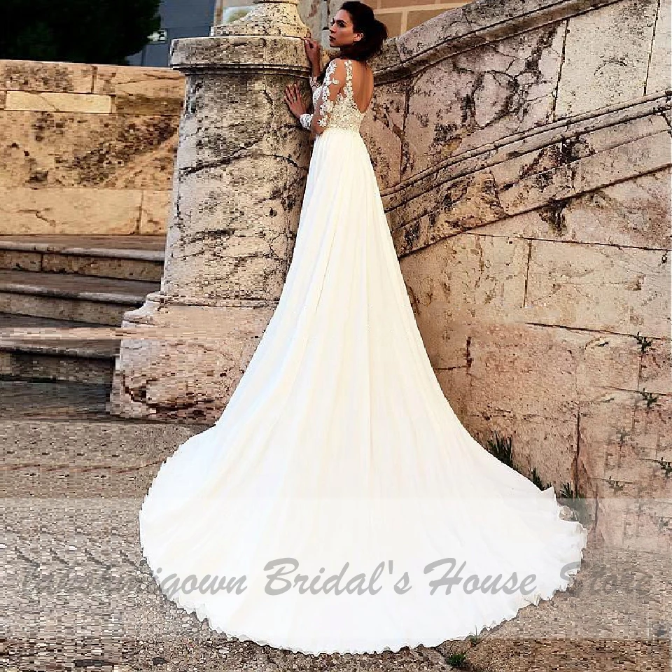 Vestido de Novia Boho шикарное пляжное свадебное платье с высоким разрезом сбоку 2020