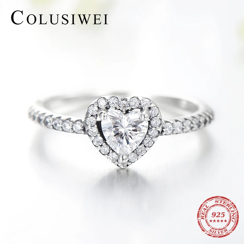 Женские кольца на палец Colusiwei из стерлингового серебра 925 пробы с прозрачным