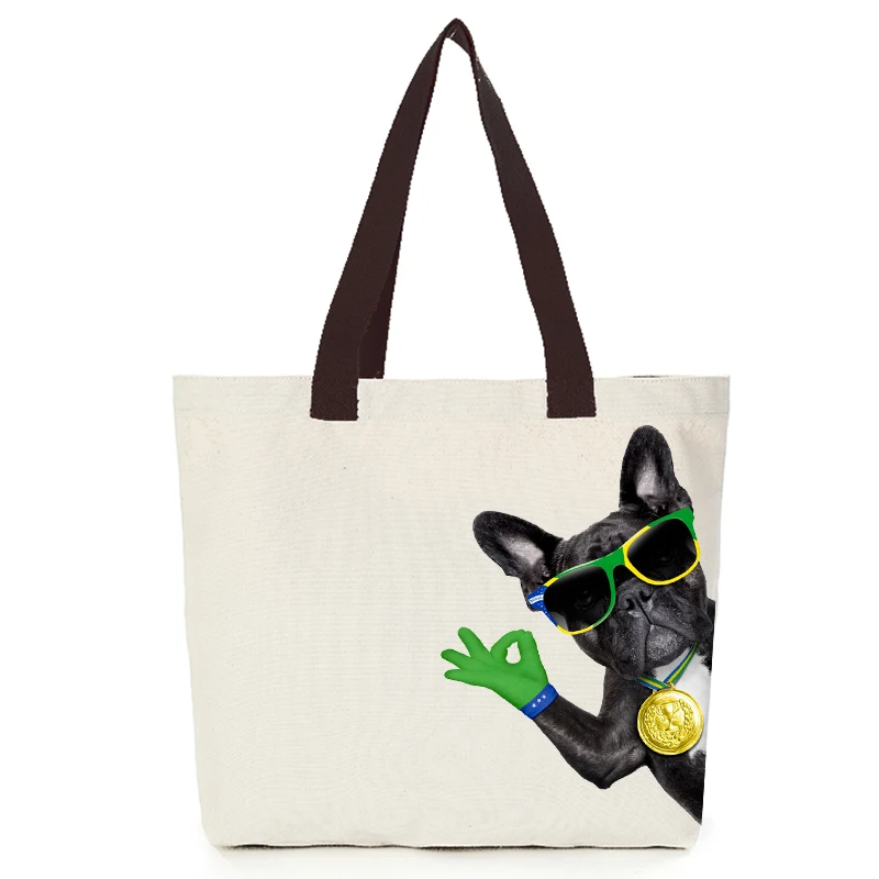 shopping bag 11 Крутая собачья Холщовая Сумка оригины oem на заказ Мужская сумка на заказ Эко сумки diy сумка для покупок с логотипом экологичный мешок из хлопка - Цвет: shopping bag 11