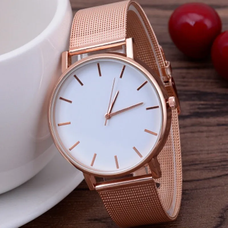 Модные роскошные женские часы кварцевые розовое золото для женщин серебряные