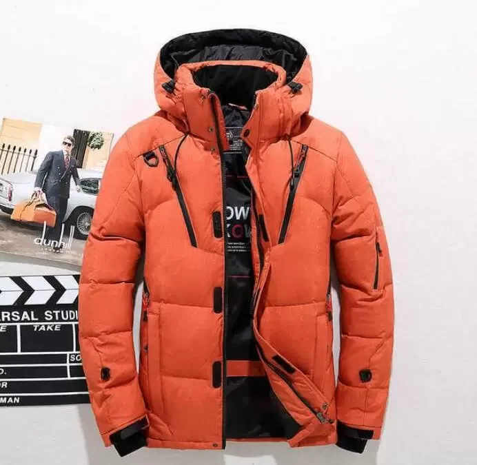 Men Down High Quality Thick Warm Winter Jacket Hooded Thicken Duck Parka Coat Casual Slim Overcoat With Many Pockets Mens 210907