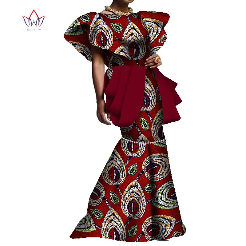 Summer African Maxi Dresses For Women Dashiki Nigeria Traditional Wedding Dress Bazin Riche Wax Ankara Long bodycon Dress WY8095