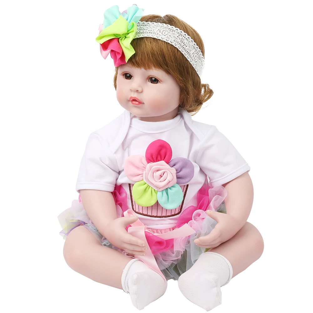 

22inch 55cm lovely bebe reborn toddler girl silicone baby dolls toys for children gift NPK doll girl reborn bonecas