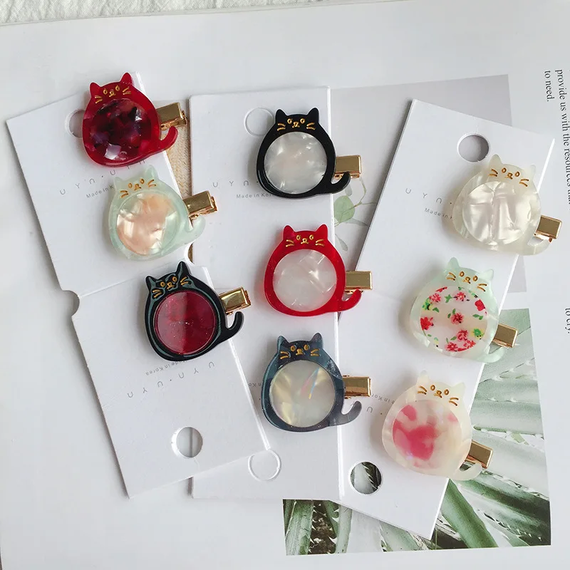 Fashion Acetate Totoro Hair clip Chinchilla Side Clamp Hair Pins Primping Hair Barrette Accessories