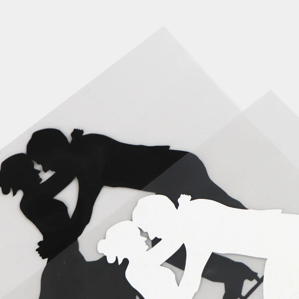 

YJZT 18.014.9CM Vinyl Sticker Elegant Figure Skating Couple Personality Car Sticker FullBody Decoration Black/Silver 20A-0215