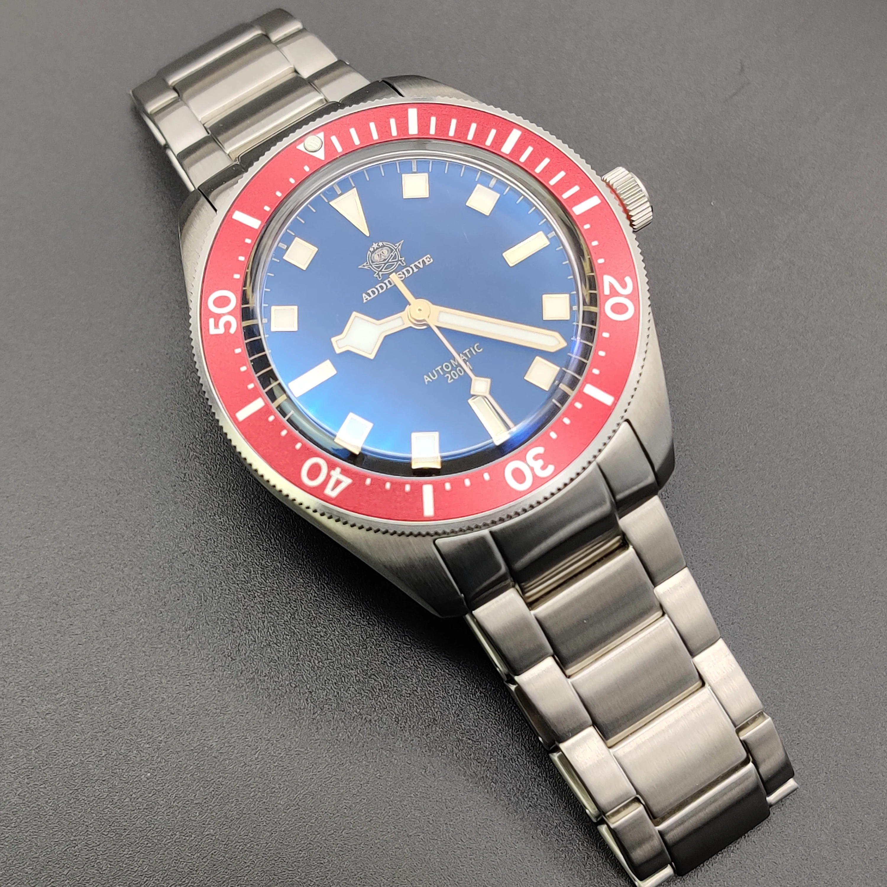 

ADDIESDIVE Men Mechanical watch Luxury Automatic Watch for men bubble mirror pot cover sapphire crystal Dive wristwatch clock