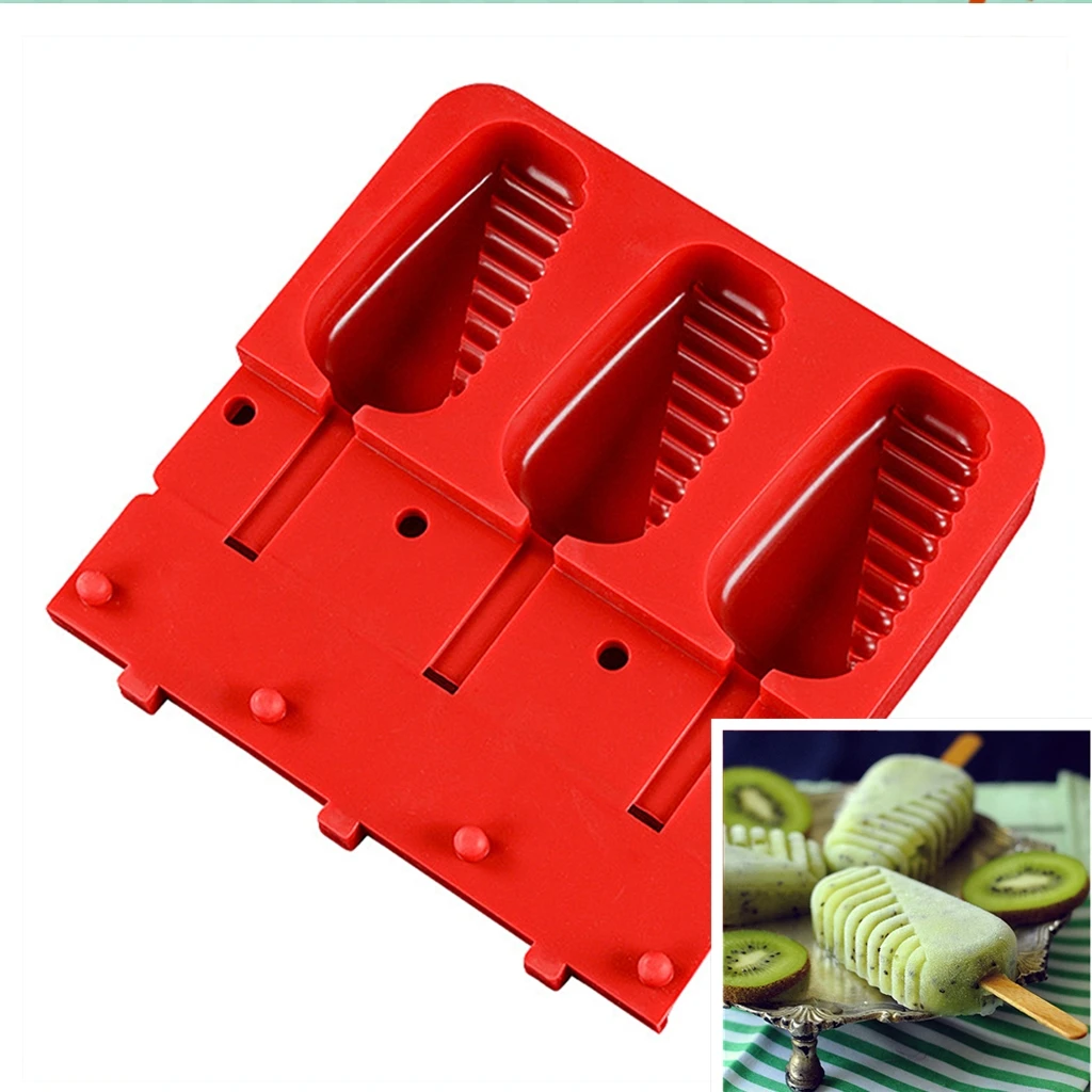 

Faroot 3 Cavity Ice Cream Silicone Mold Household Food Grade Material Making Popsicles Mold