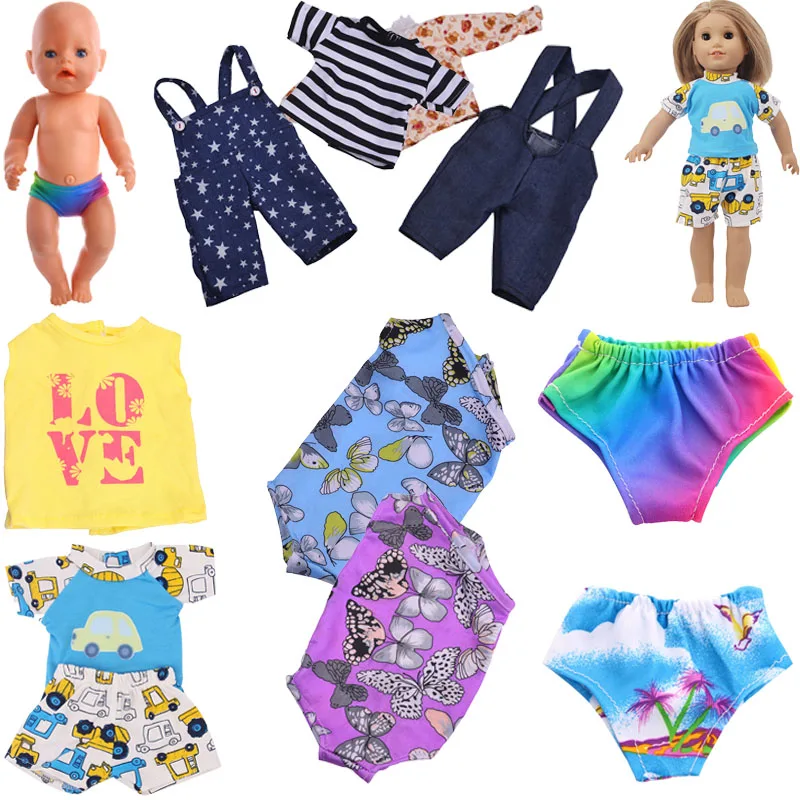 

2 Sweater Suits & 2 Swimsuits Suitable For Summer For 18 Inch &New Born Baby Generation Birthday Girl's Toy Gifts