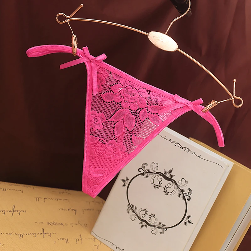 

2021 NEW Women's Lace Thongs G-string Panties Sexy Transparent T-back Underwear Lace Flowers Low Waist Briefs Fashion Underpants