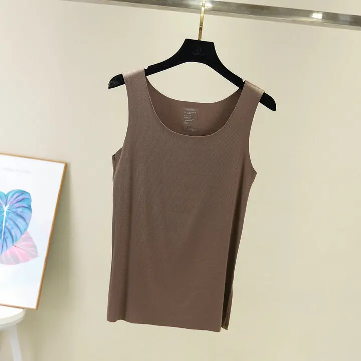 

Factory direct sale new style sling top vest outer wear ladies summer thread seamless bottoming shirt solid color WJ17