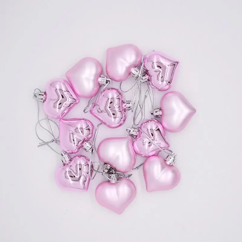 12 шт./упак. подвесные шары в форме сердца украшения для рождественской елки