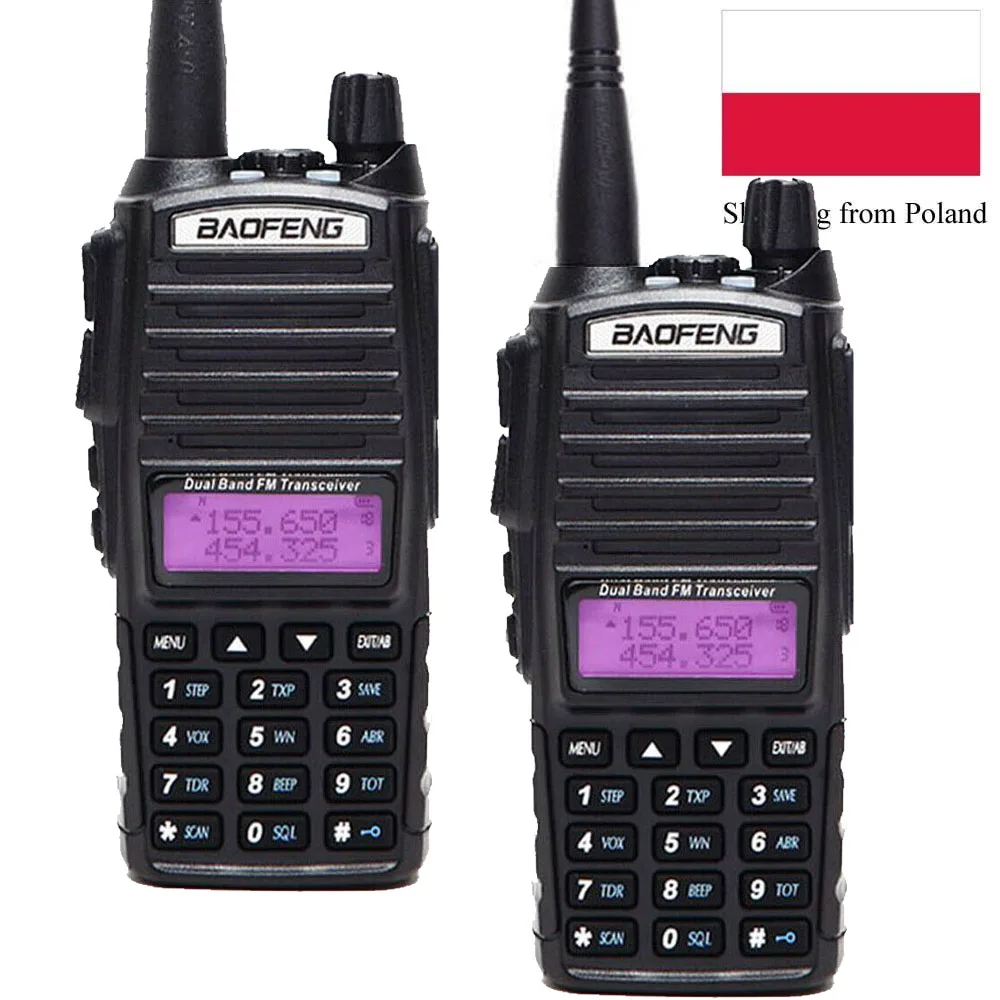 2 шт./лот BaoFeng UV-82 5 Вт UHF VHF Двухдиапазонный 136-174 и 400-520 МГц Любительское радио 2800 мАч