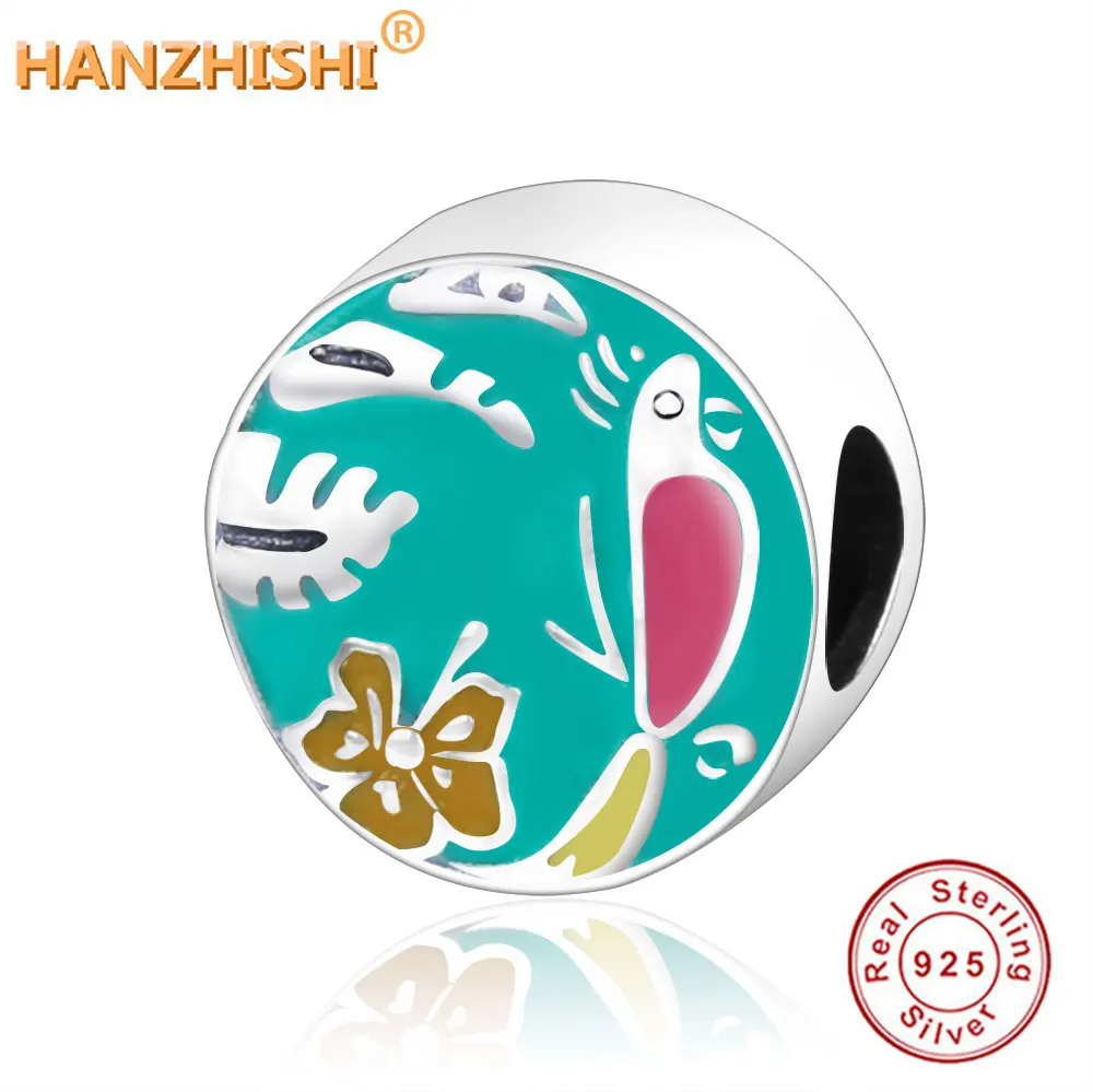 Оптовая цена 925 стерлингового серебра Буш Кустарник попугай Шарм браслет шарма