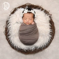 donjudy newborn baby soft faux fur photograph prop 60cm blanket infant background backdrop rug photo prop accessories 2020