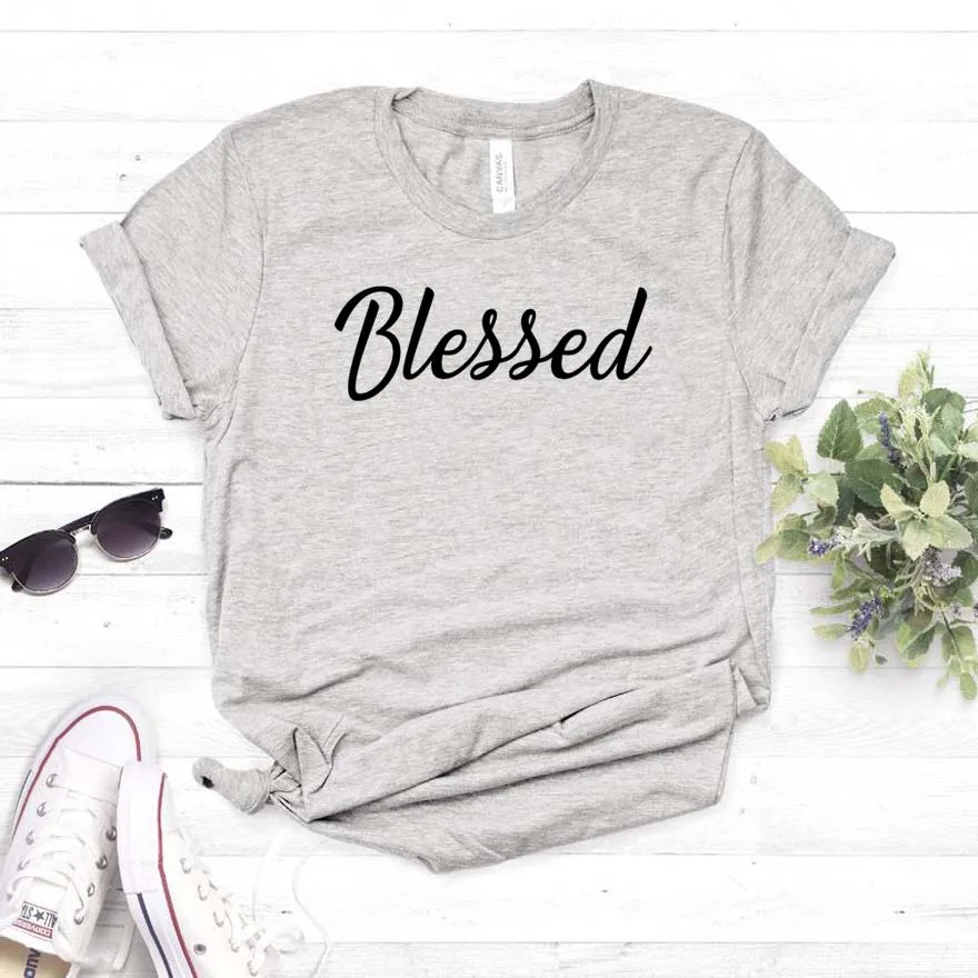 Blessed Letter Print T Shirt Women Short Sleeve O Neck Loose Tshirt Ladies Summer Fashion Tee Tops Clothes | Женская одежда