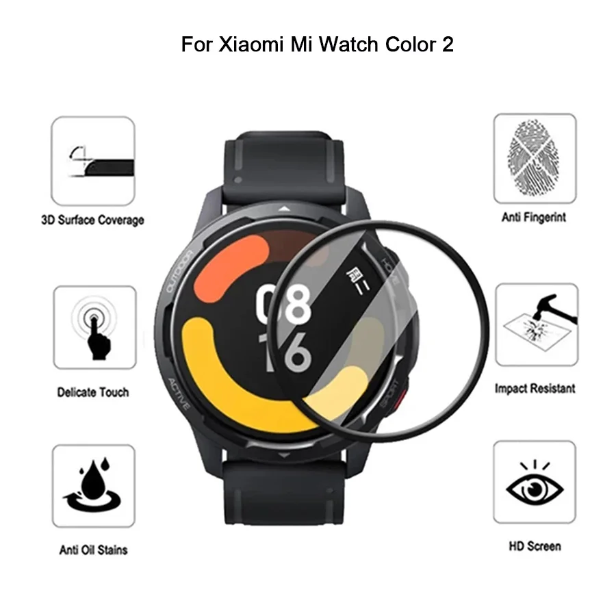 

Защитная 3d-пленка с закругленными краями для Xiaomi Watch Color 2, Защита экрана для Xiaomi Mi Watch Color 2
