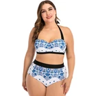 2020, размера плюс, бикини с высокой талией, большой бюстгальтер, купальный костюм, женский купальник пуш-ап, большие размеры, купальники, бикини, сексуальные бикини