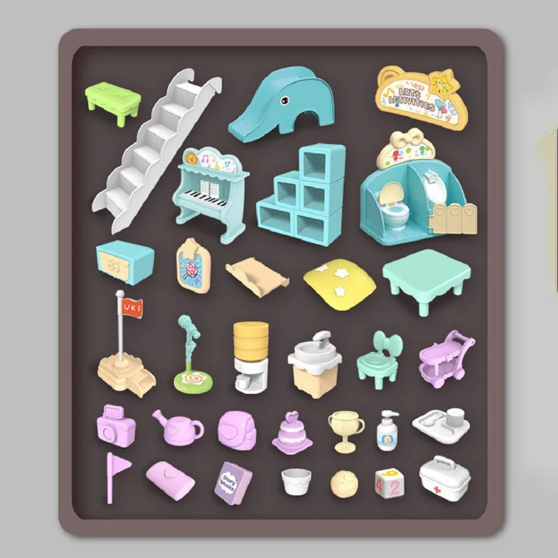 

Simulation Kindergarten Toy Doll Houses Portable for Indoor for Girls Compatible Toy House with Musical Pretend Play