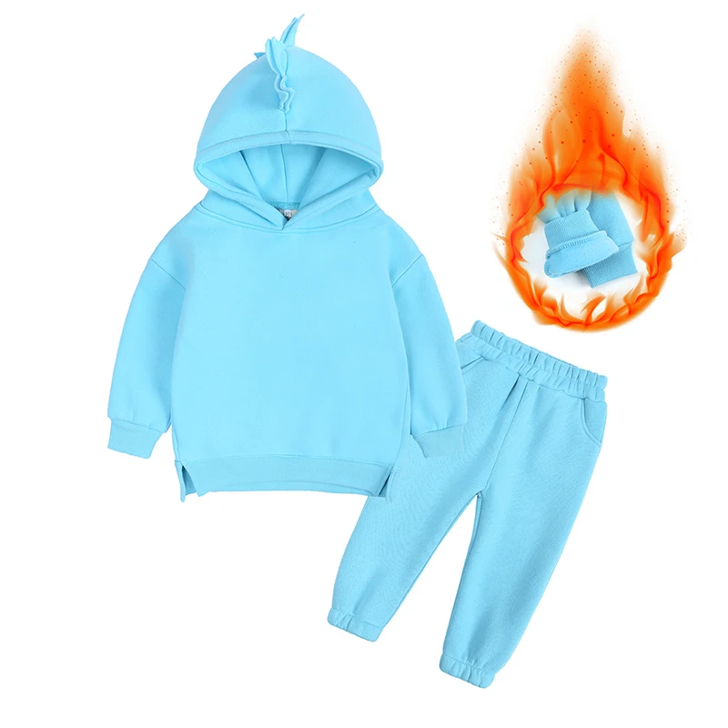 Спортивный костюм для мальчиков 2 предмета теплый топ с динозавром и штаны зимняя