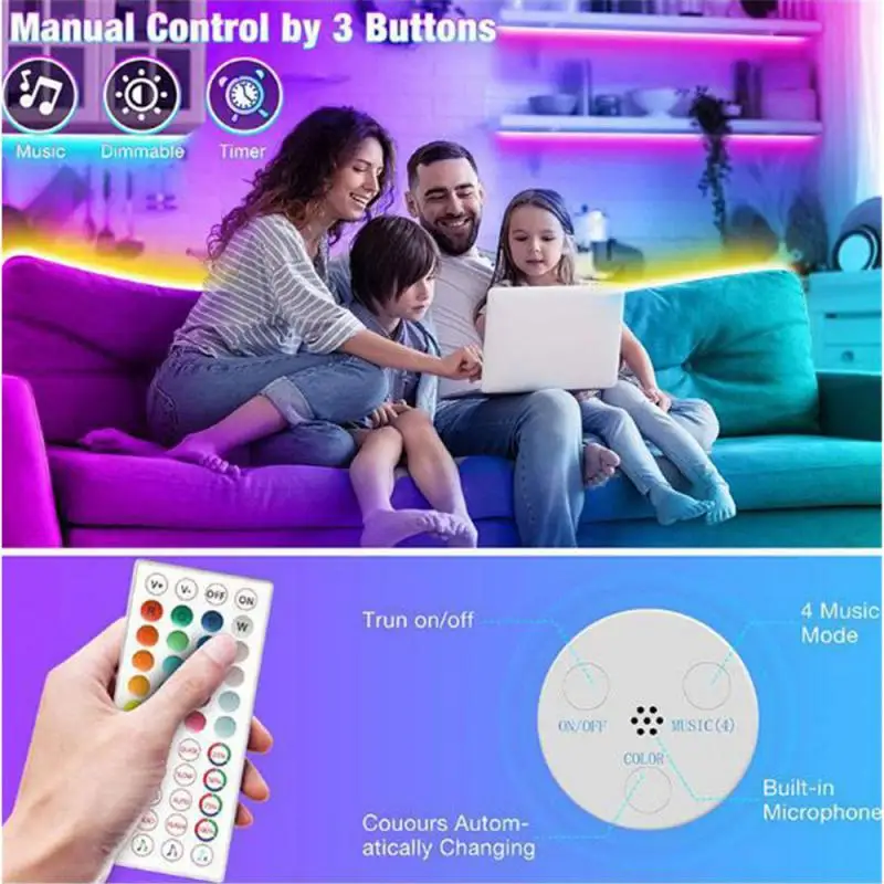 5/10/15/20 м Светодиодные полосы света 5050 круглый RGB гибкая лента Светодиодная