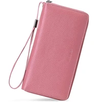 fashion women wallets genuine leather long zipper purse large capacity card holder phone wallet