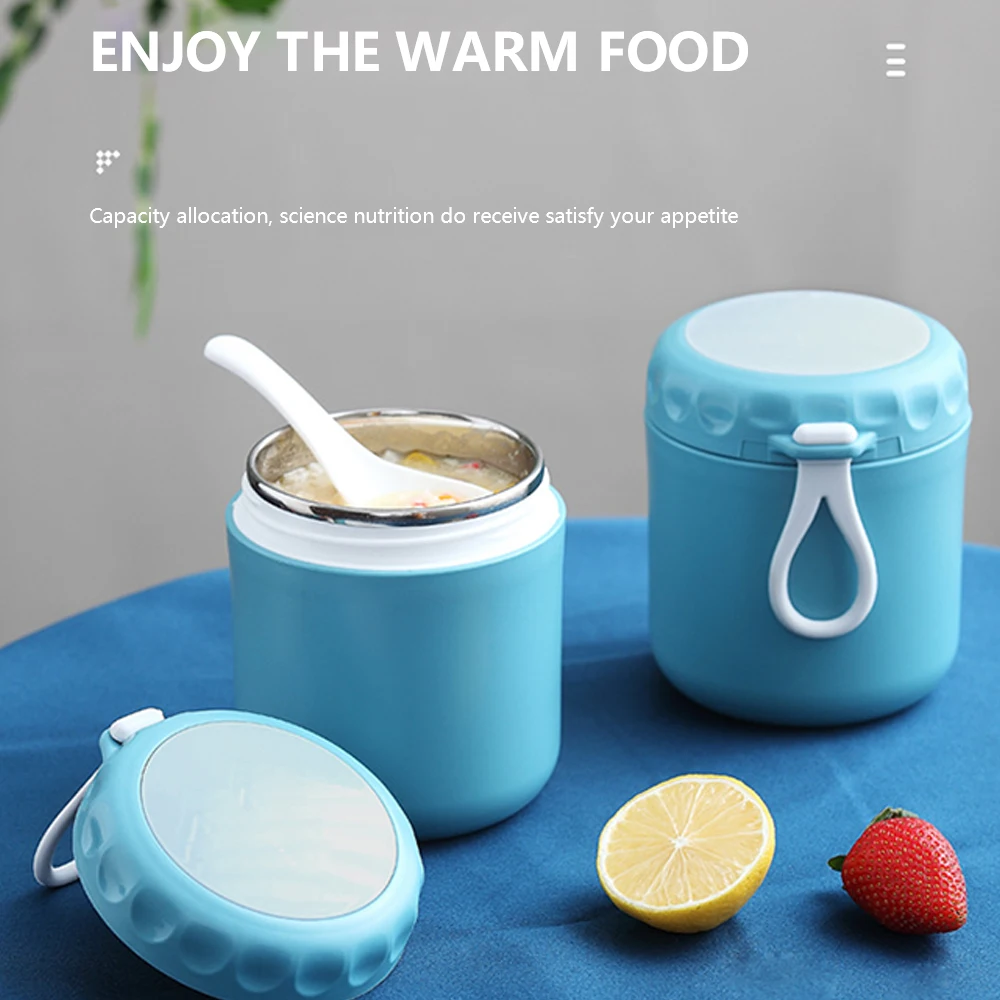 

Portable Food Thermos Stainless Steel Milk Soup Containers Leakproof Lunch Box Thermal Bento Cup for Kids Home School