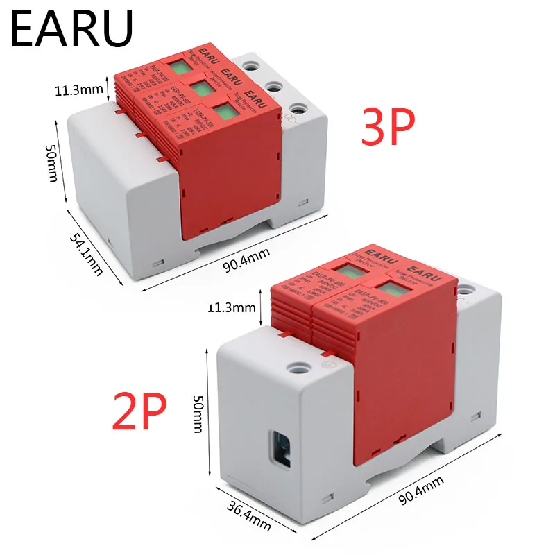 Защита от перенапряжения SPD 2P 3P DC 500 в 800 1000 20 ка ~ 40 30 60