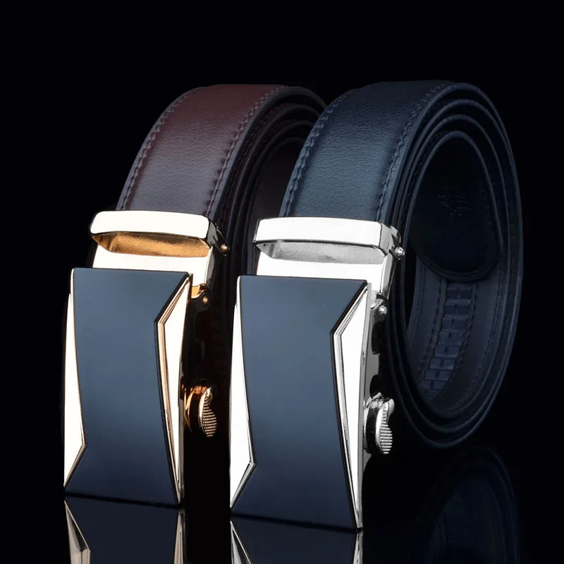 Belt men's leather automatic buckle pure cowhide belt men's leather trouser belt waist seal business fashion