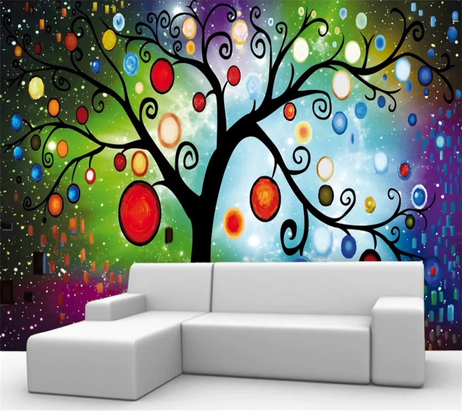 3d фотообои на заказ с изображением семи радужных ТВ фон для стены цветной резной