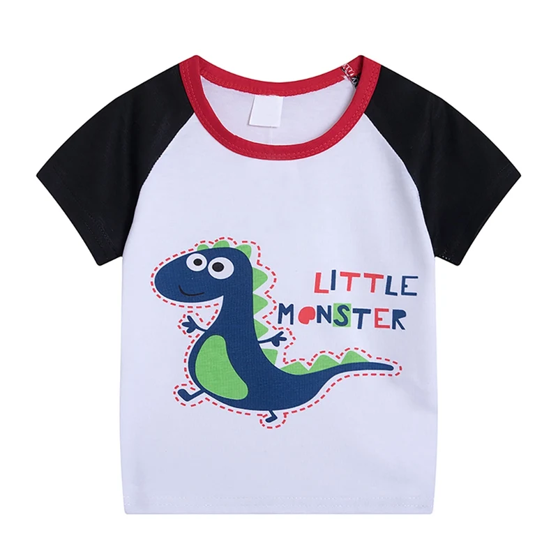 Детская футболка с мультяшным рисунком для маленьких мальчиков летние детские